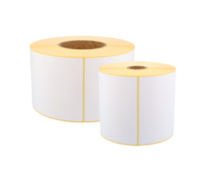 Image shows a roll of Zebra labels